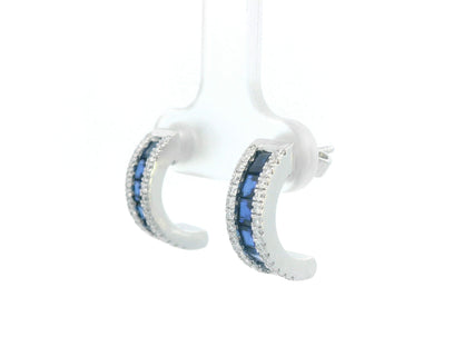 White gold half hoops with 1.70 ct sapphires and 0.44 ct diamonds