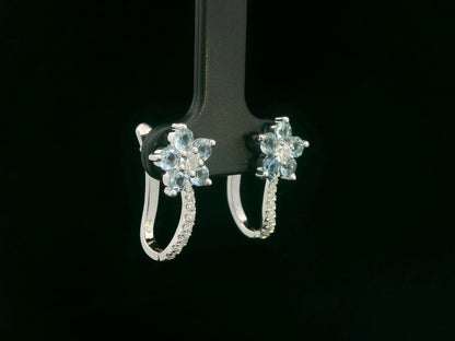 Elegant aquamarine diamond earrings in 18K gold