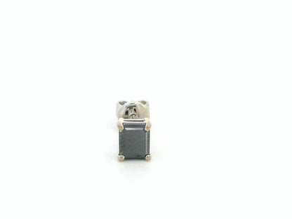 18K white gold black diamond solitaire stud earring