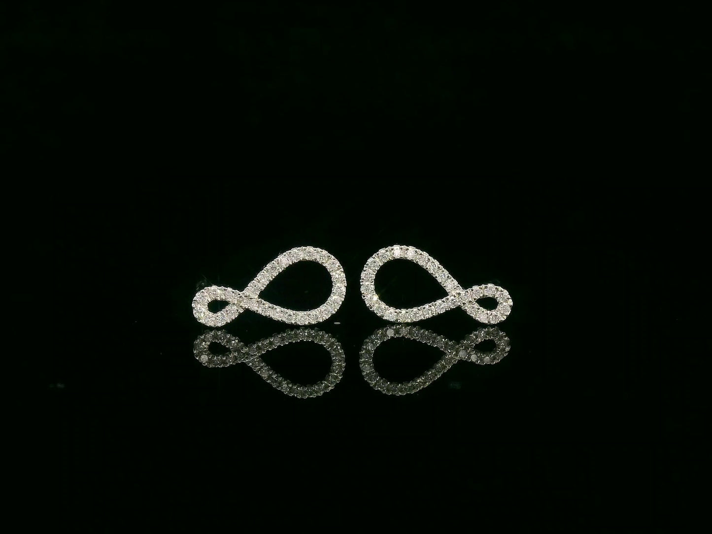 Diamond Infinity Stud Earrings in 18K White Gold