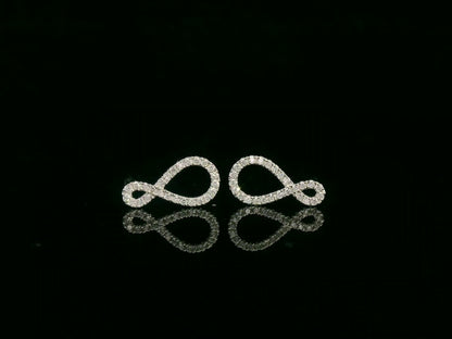 Diamond Infinity Stud Earrings in 18K White Gold