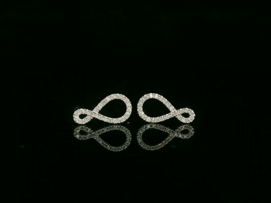 Diamond Infinity Stud Earrings in 18K White Gold