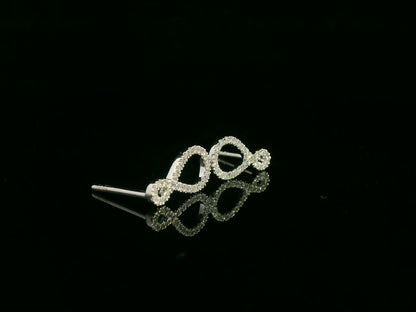 Diamond Infinity Stud Earrings in 18K White Gold
