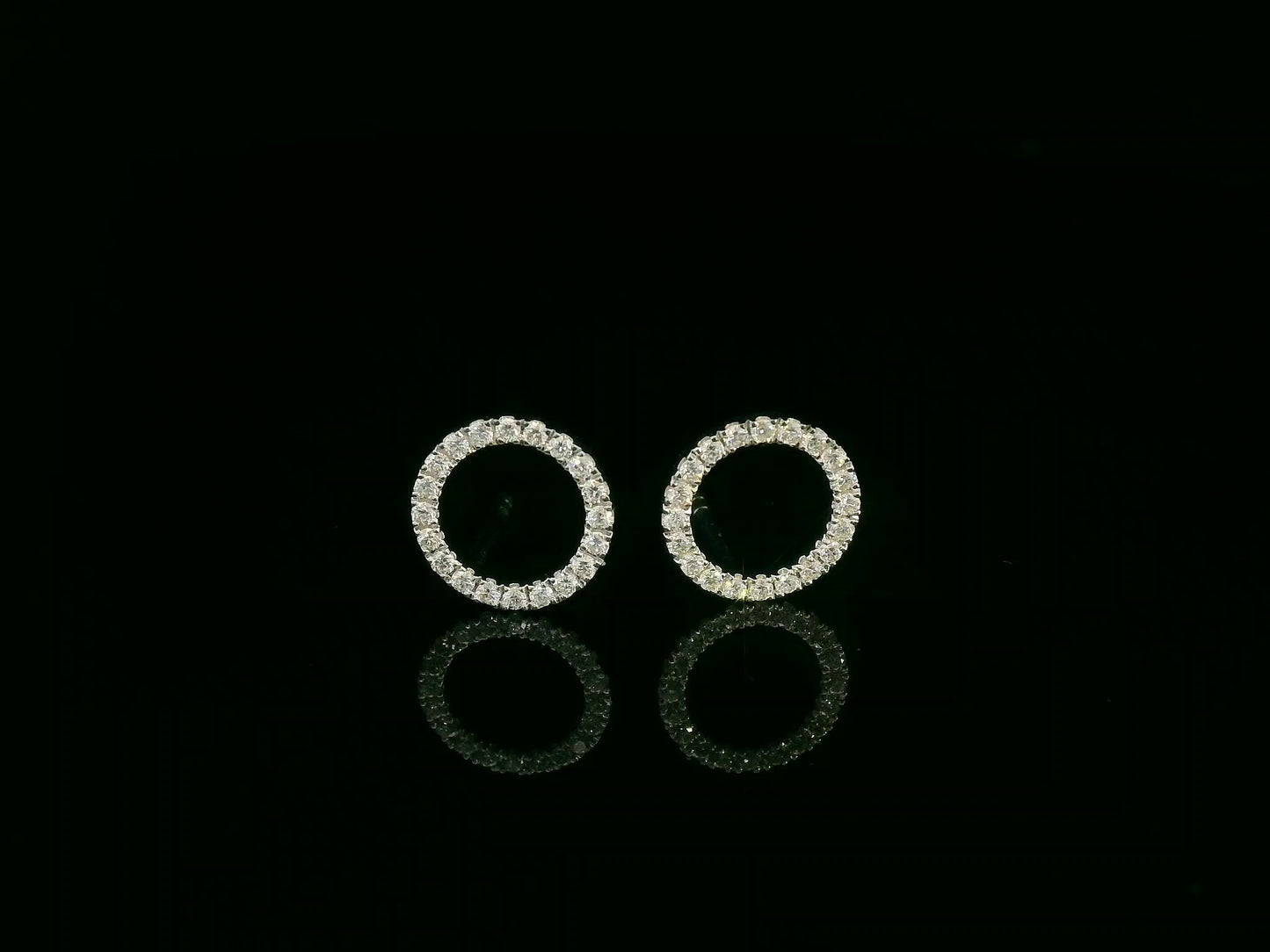 18K white gold diamond circle stud earrings – 0.26ct diamonds by Emirates Diamonds