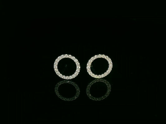 18K white gold diamond circle stud earrings – 0.26ct diamonds by Emirates Diamonds