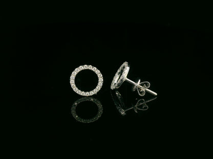 18K white gold diamond circle stud earrings – 0.26ct diamonds by Emirates Diamonds