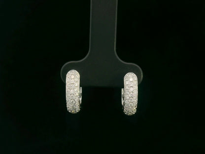 18K white gold diamond pavé hoop earrings – 0.53ct round brilliant diamonds by Emirates Diamonds