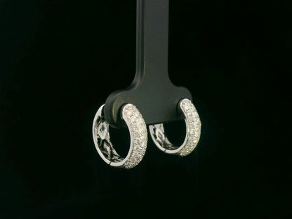 18K white gold diamond pavé hoop earrings – 0.53ct round brilliant diamonds by Emirates Diamonds