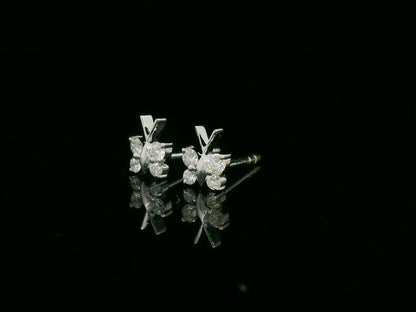 18K white gold diamond butterfly stud earrings – delicate small butterfly earrings by Emirates Diamonds