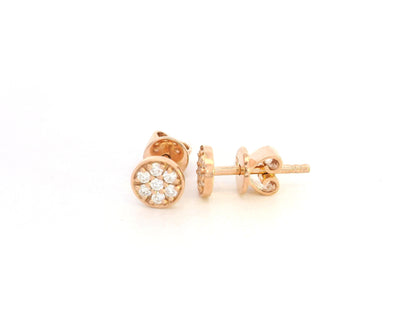 18K rose gold diamond cluster stud earrings with floral design, 0.13ct – Emirates Diamonds