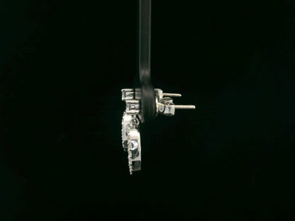 18K white gold oval diamond drop earrings with butterfly push back closure – Emirates Diamonds