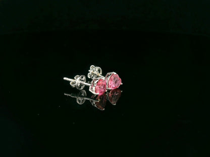 18K white gold heart-shaped ruby stud earrings – romantic fine jewelry by Emirates Diamonds