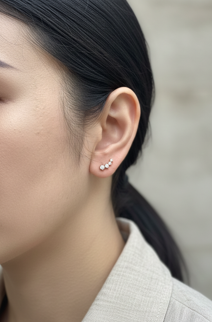 Diamond stud earrings in 18K yellow gold with 0.53 carat total diamond weight by Emirates Diamonds