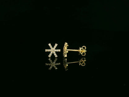18K yellow gold diamond starburst stud earrings with radiant design – Emirates Diamonds