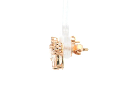 Oval morganite and diamond earrings 1.46ct in 18K rose gold by Emirates Diamonds