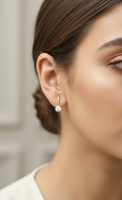 0.38 carat diamond hoop earrings in 18K yellow gold by Emirates Diamonds