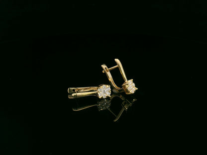 0.38 carat diamond hoop earrings in 18K yellow gold by Emirates Diamonds
