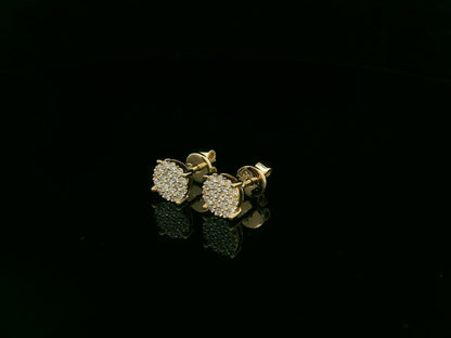 Diamond cluster stud earrings in 18K yellow gold by Emirates Diamonds