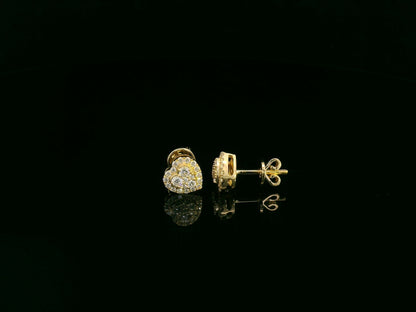 0.40 carat diamond heart cluster stud earrings in 18K yellow gold by Emirates Diamonds