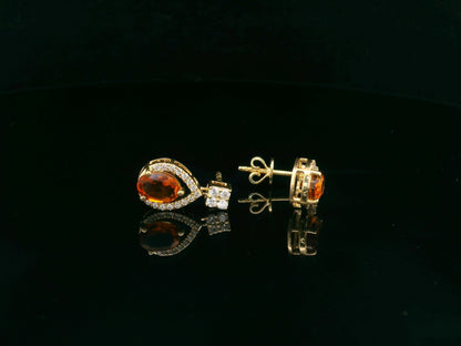 18K yellow gold citrine and diamond drop earrings by Emirates Diamonds