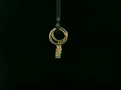 18K yellow gold emerald and diamond drop earrings by Emirates Diamonds
