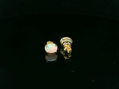 Opal Stud Earrings in 18K Yellow Gold