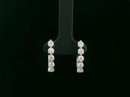 18K white gold diamond hoop earrings with round brilliant cut diamonds totaling 1.43 carats – Emirates Diamonds.