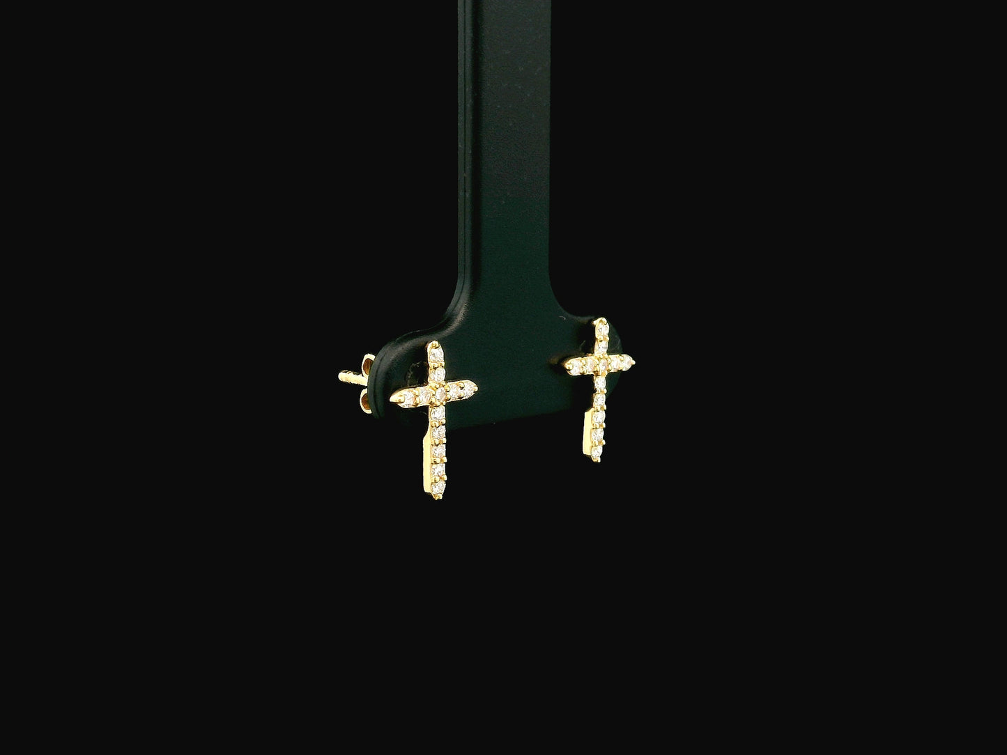 0.20 carat diamond cross stud earrings in 18K yellow gold by Emirates Diamonds