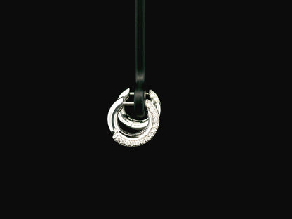 Diamond double row huggie earrings in 18K white gold Emirates Diamonds