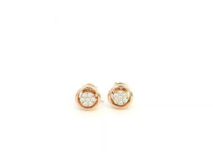 Diamond cluster stud earrings in 18K rose gold Emirates Diamonds