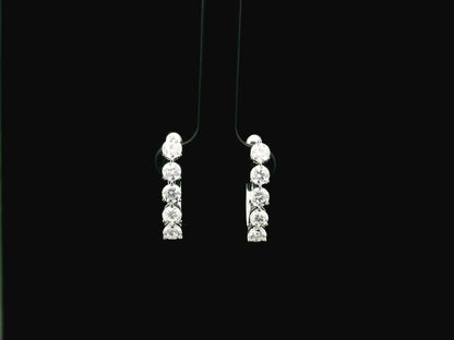 18K white gold diamond hoop earrings with 2.11 carat round natural diamonds