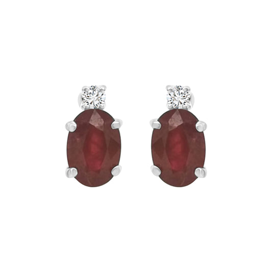 Ruby And Diamond Earrings In 18k White Gold.