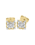 Cluster Stud Earrings Crafted in 18K Yellow Gold