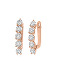 Five Stone Diamond Clip Earring Crafted In 18K Yellow Gold