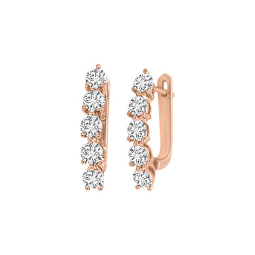 Five Stone Diamond Clip Earring Crafted In 18K Yellow Gold