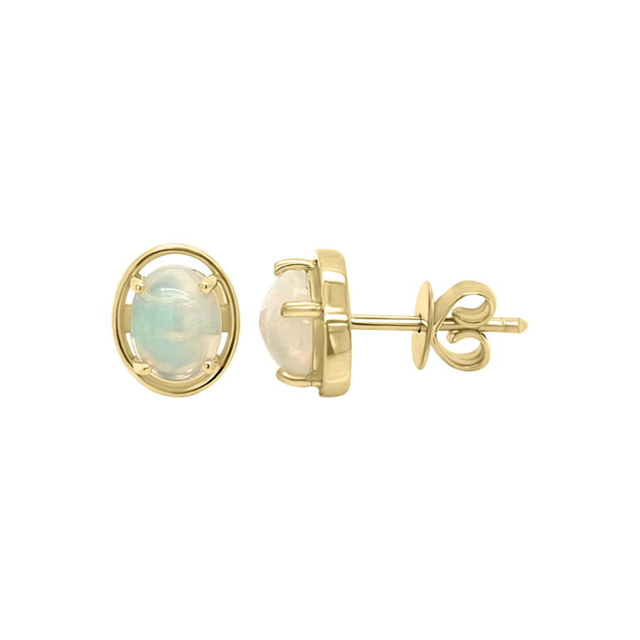 Opal Earrings Crafted In 18k Yellow Gold