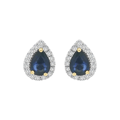 Sapphire And Diamond Earrings In 18k Yellow Gold