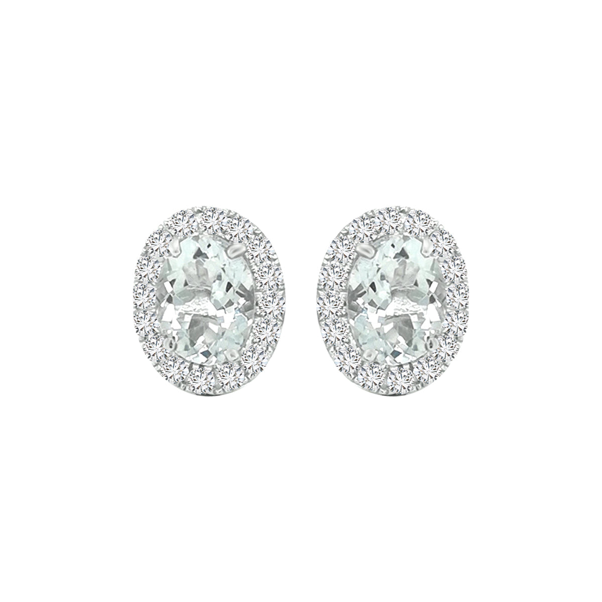 Aquamarine And Diamond Earrings In 18k White Gold.