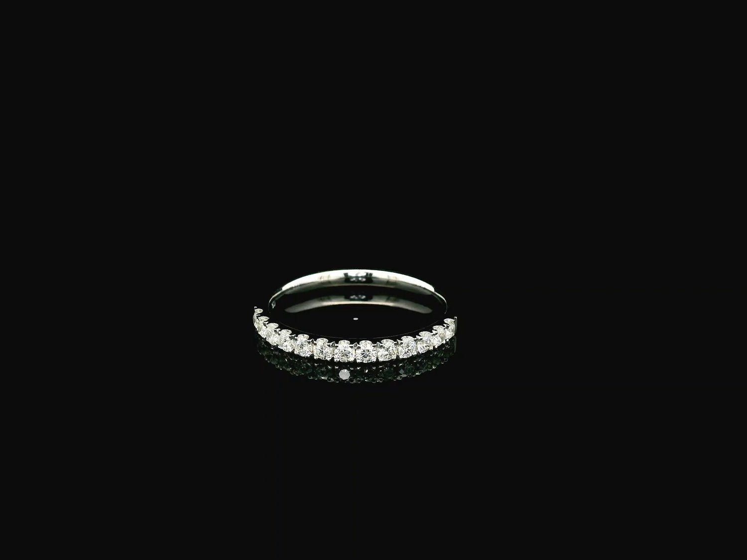 Diamond half eternity ring 0.37 carat in 18K white gold by Emirates Diamonds