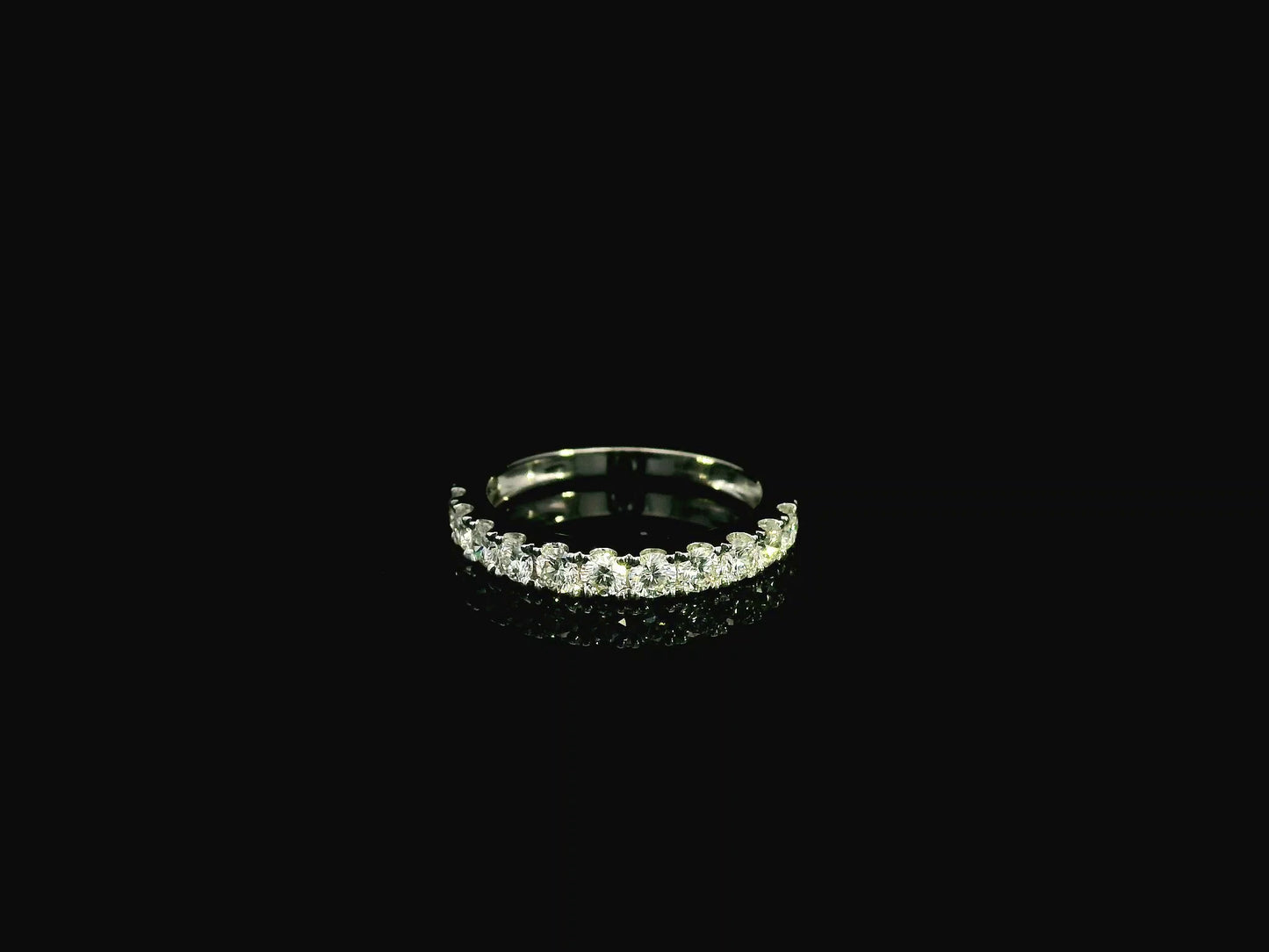 Half eternity diamond band ring in 18K white gold by Emirates Diamonds