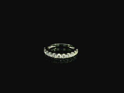 Half eternity diamond band ring in 18K white gold by Emirates Diamonds