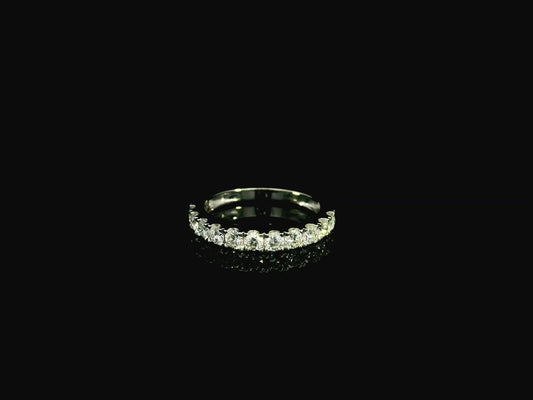 Half eternity diamond band ring in 18K white gold by Emirates Diamonds