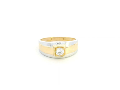 Men’s diamond ring 0.30 carat in 18K two-tone yellow and white gold by Emirates Diamonds
