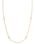 Bazel Set Diamond Necklace Crafted In 18K Yellow Gold