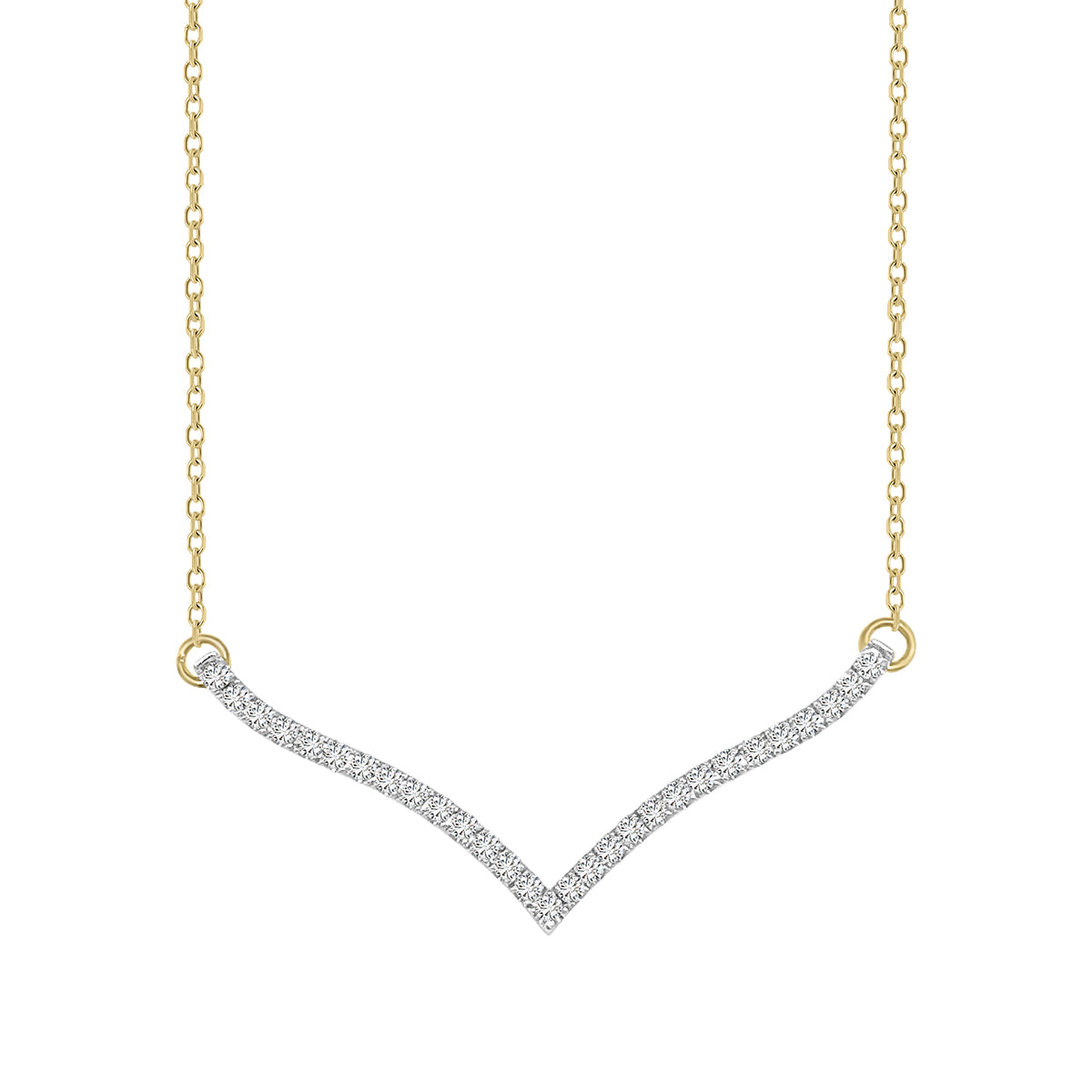 Diamond Necklace In 18k Yellow Gold.