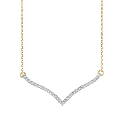 Diamond Necklace In 18k Yellow Gold.