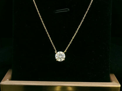 0.92 Carat GIA Certified Diamond, SI 1 , L color. Solitaire Pendant Necklace in 18K Yellow Gold