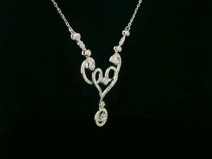 18K white gold diamond statement necklace featuring 1.40ct brilliant-cut diamonds – Emirates Diamonds