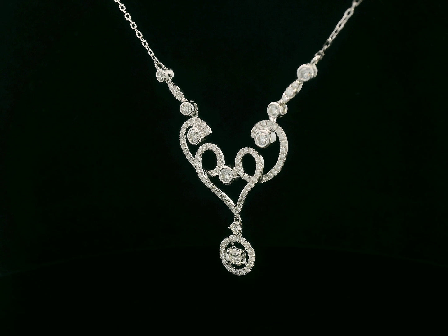 18K white gold diamond statement necklace featuring 1.40ct brilliant-cut diamonds – Emirates Diamonds