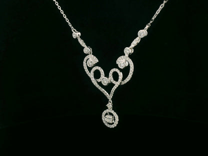 18K white gold diamond statement necklace featuring 1.40ct brilliant-cut diamonds – Emirates Diamonds